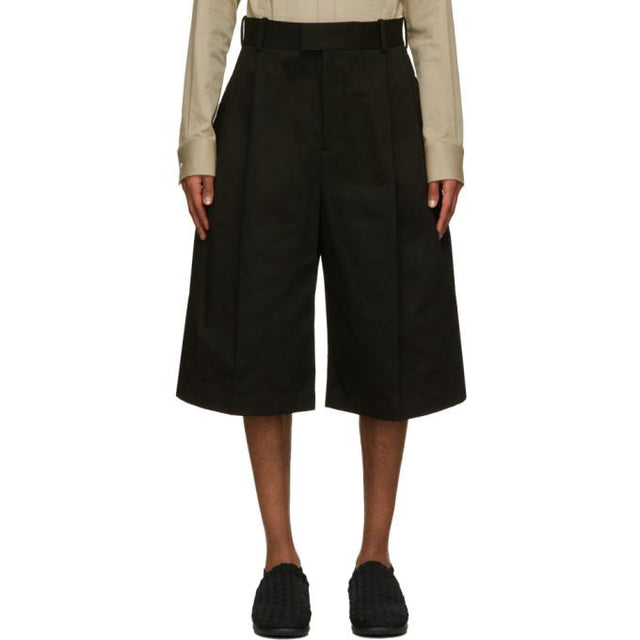 Bottega Veneta Black Cotton Heavy Shorts