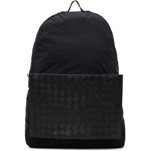 Bottega Veneta Black Intrecciato Packable Backpack