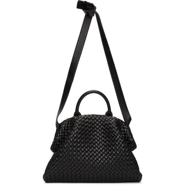 Bottega Veneta Black Intrecciato The Handle Bag