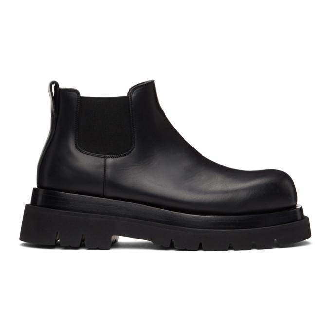 Bottega Veneta Black Low The Lug Chelsea Boots