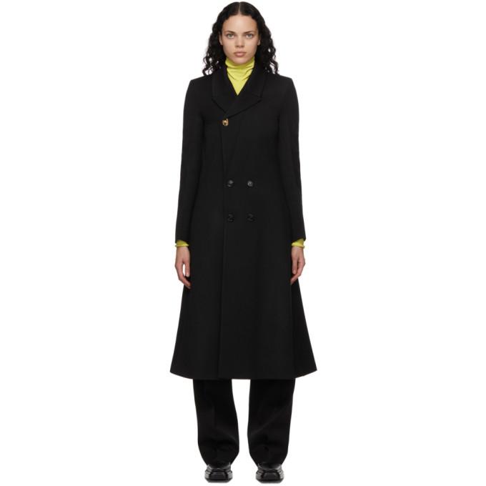 Bottega Veneta Black Wool Twill Double-Breasted Coat