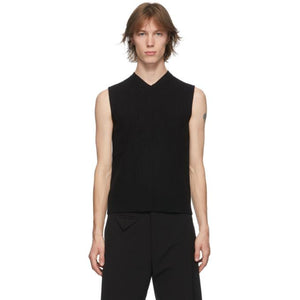 Bottega Veneta Black Wool V-Neck Vest