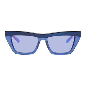 Bottega Veneta Blue Rectangular Sunglasses