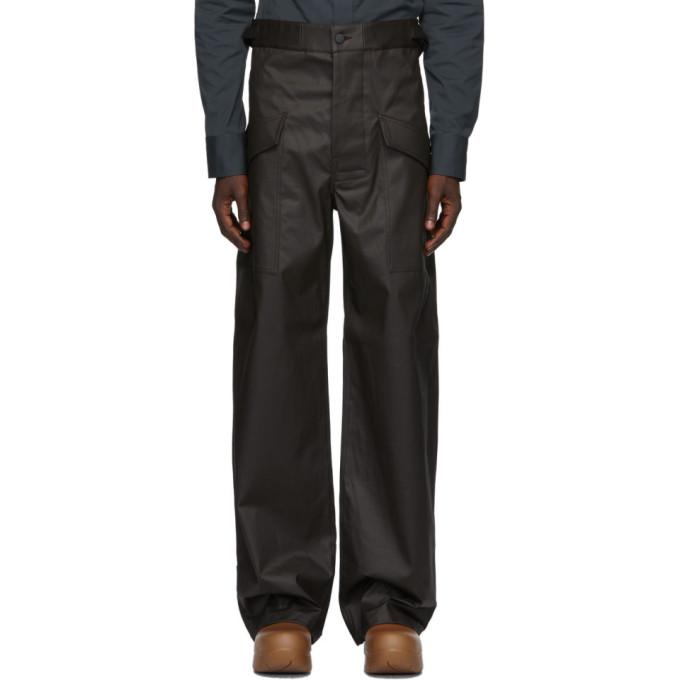 Bottega Veneta Brown Coated Cotton Trousers