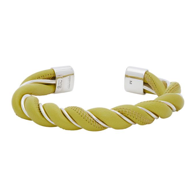 Bottega Veneta Green and Silver Twist Bracelet