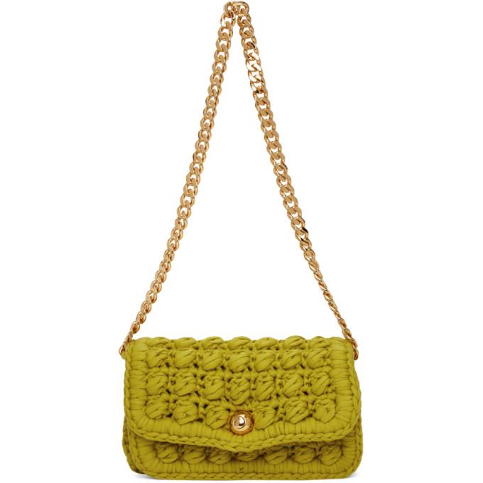Bottega Veneta Green Crochet Shoulder Bag