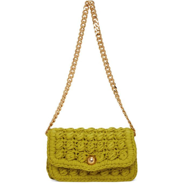 Bottega Veneta Green Crochet Shoulder Bag