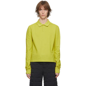 Bottega Veneta Green Pique Long Sleeve Polo