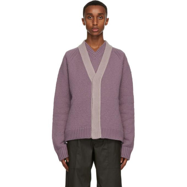 Bottega Veneta Purple Wool and Cashmere Cardigan