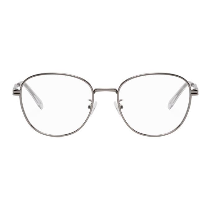 Bottega Veneta Silver Round Glasses