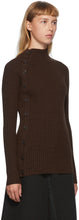 MM6 Maison Margiela Brown Button Turtleneck