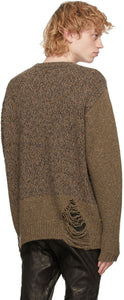 John Elliott Brown Cashmere Mixed Sweater
