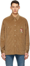 Gucci Brown Corduroy Mushrooms Shirt - Chemise de champignons côtelé gucci marron - 구찌 브라운 코듀로이 버섯 셔츠