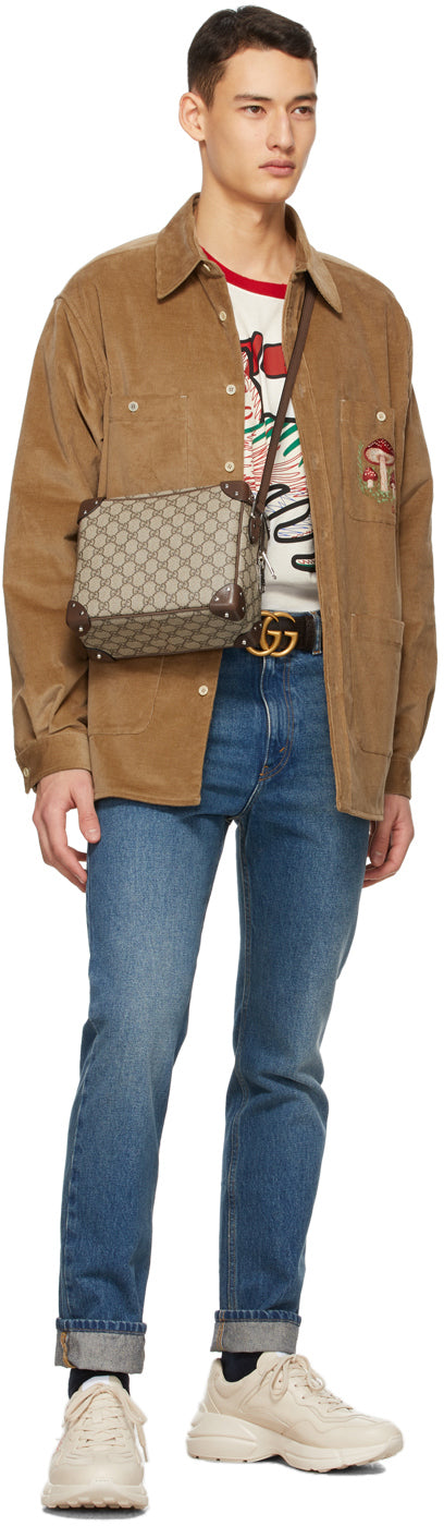 Gucci Brown Corduroy Mushrooms Shirt