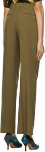 Dries Van Noten Brown Cropped Pulley Trousers