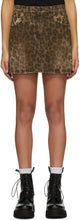 R13 Brown Denim Leopard Miniskirt - Minisjette léopard en denim brun r13 - R13 브라운 데님 레오파드 미니 스커트
