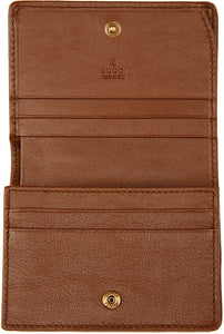 Gucci Brown Diagonal GG Marmont 2.0 Card Case