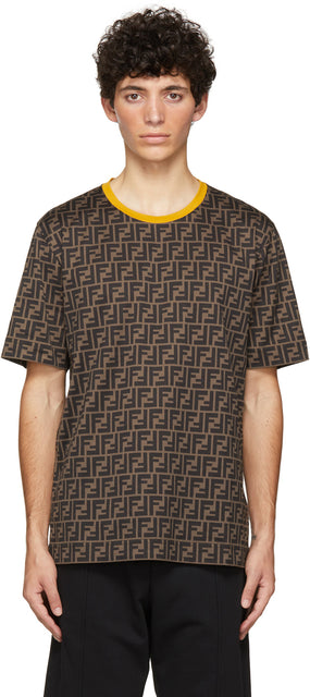 Fendi Brown 'Forever Fendi' T-Shirt - T-shirt Fendi Brown 'Forever Fendi' - Fendi Brown 'Forever Fendi'티셔츠