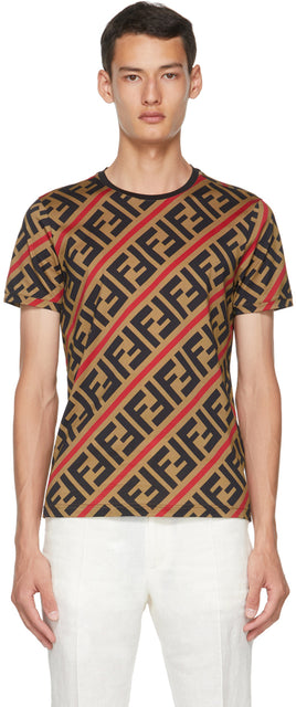 Fendi Brown 'Forever Fendi' T-Shirt - T-shirt Fendi Brown 'Forever Fendi' - Fendi Brown 'Forever Fendi'티셔츠