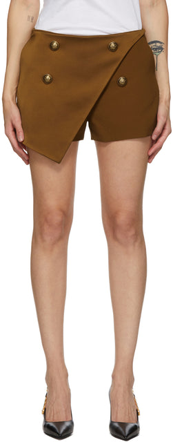Balmain Brown Four-Button Shorts
