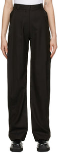 Eftychia Brown Herringbone Grampa Trousers