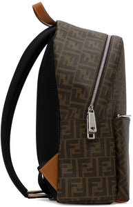 Fendi Brown Leather 'FF' Backpack