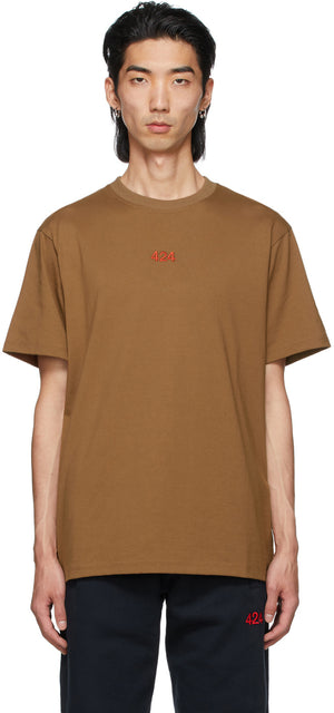 424 Brown Logo T-Shirt - T-shirt de logo 424 brun - 424 갈색 로고 티셔츠