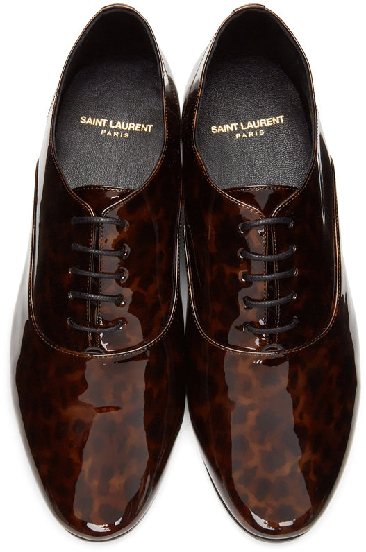 Saint Laurent Brown Patent Leon Derbys