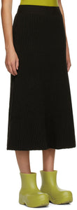 Bottega Veneta Brown Rib Distorted Mid-Length Skirt
