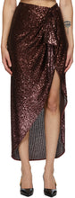 Balmain Brown Sequinned Pareo Skirt