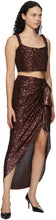 Balmain Brown Sequinned Pareo Skirt - Jupe paréo paillette paillette Balmain - Balmain Brown Sequinned Pareo Skirt.