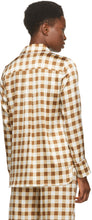 GANNI Brown Silk Check Shirt