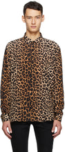 Saint Laurent Brown Silk Leopard Shirt - Saint Laurent chemise léopard en soie brune - 세인트 로트 브라우 크 실크 표범 셔츠