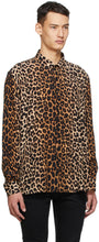 Saint Laurent Brown Silk Leopard Shirt