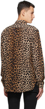 Saint Laurent Brown Silk Leopard Shirt
