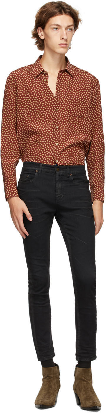 Saint Laurent Brown Silk Tomette Shirt