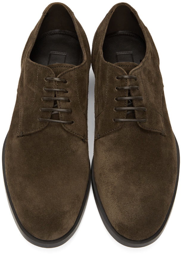 Ermenegildo Zegna Brown Suede Siena Flex Derbys