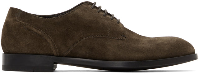 Ermenegildo Zegna Brown Suede Siena Flex Derbys - Ermenegildo Zegna Brown Sined Siena Flex Derbys - Ermenegildo Zegna Brown Suede Siena Flex Derbys.