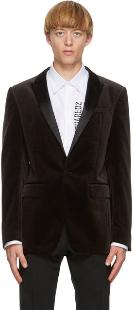 Dsquared2 Brown Velvet Berlin Blazer - Dsquared2 Blazer Berlin Berlin - Dsquared2 갈색 벨벳 베를린 블레이저