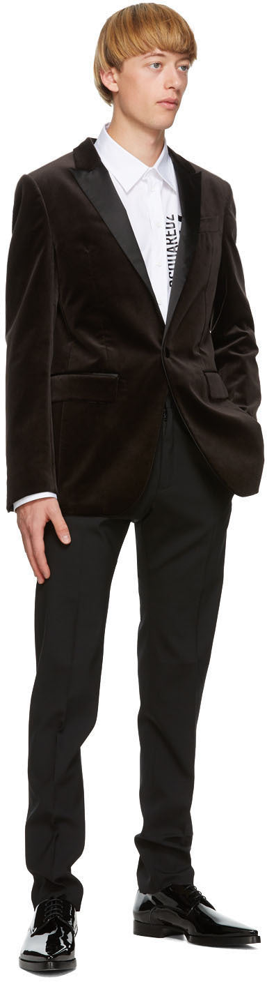 Dsquared2 Brown Velvet Berlin Blazer