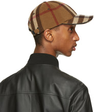 Burberry Brown Wool Check Baseball Cap