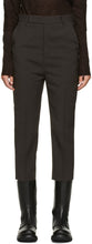 Rick Owens Brown Wool Cropped Astaire Trouser