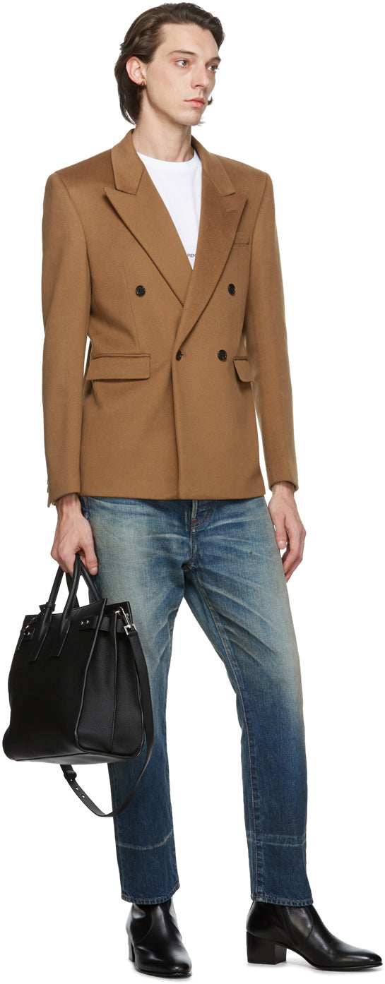Saint Laurent Brown Wool Long Blazer