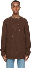 Gucci Brown Wool Oversized Sweater - Pull surdimensionné de laine brun de gucci - 구찌 브라운 울 대형 스웨터