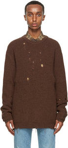 Gucci Brown Wool Oversized Sweater - Pull surdimensionné de laine brun de gucci - 구찌 브라운 울 대형 스웨터