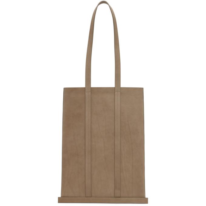 Building Block Taupe Leather Line Tote