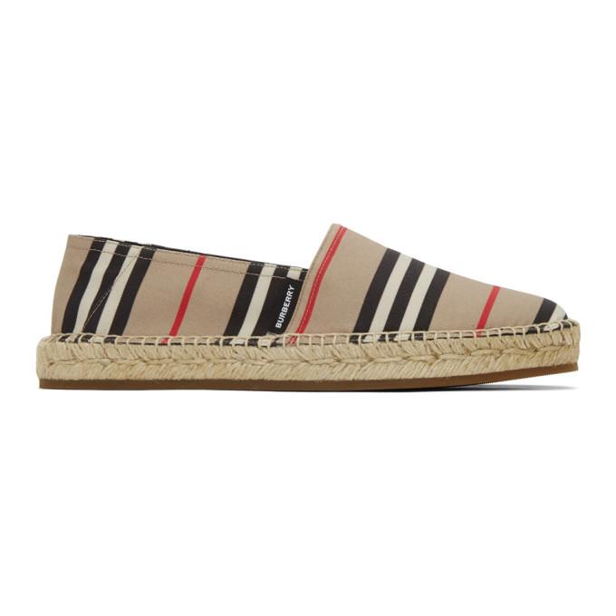 Burberry Beige Alport Icon Stripe Espadrilles