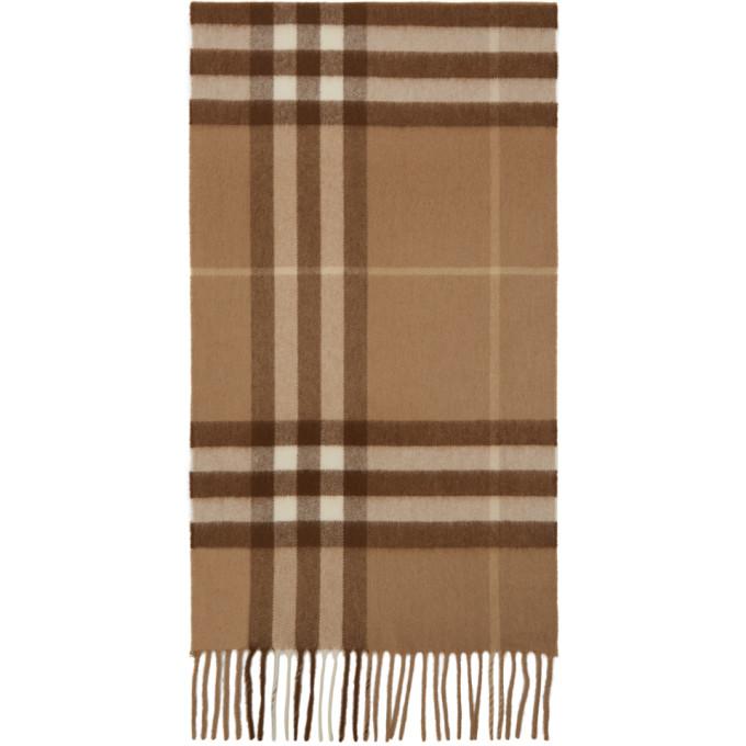 Burberry Beige Cashmere Classic Check Scarf