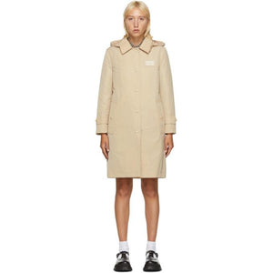 Burberry Beige Detachable Hood Trench Coat