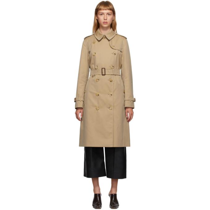 Burberry Beige Long Kensington Trench Coat